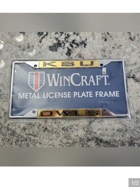 WinCraft KSU Owls Metal License Plate Frame. NEW!